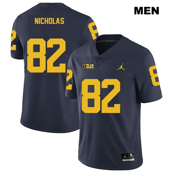 Men's NCAA Michigan Wolverines Desmond Nicholas #82 Navy Jordan Brand Authentic Stitched Legend Football College Jersey MP25O47PU